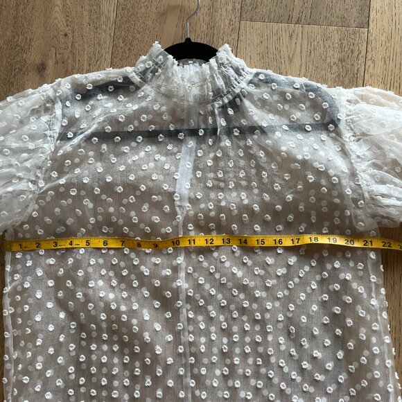 Birgitte Herskind Grace Swiss Dot Blouse White Size 36 - Picture 8 of 8